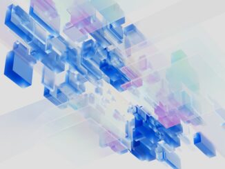 abstract blue and pink 3D cubes