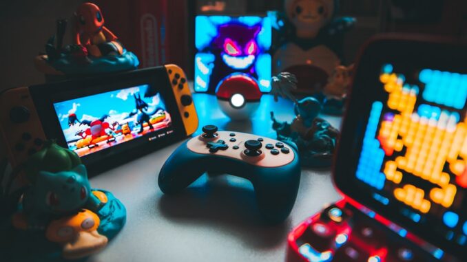 a group of toys on a table