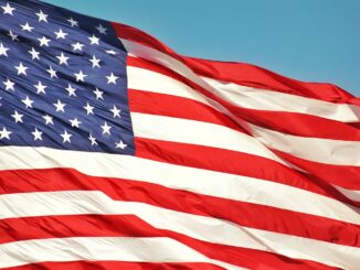 a close-up of the american flag