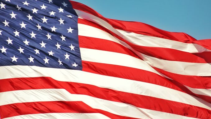 a close-up of the american flag