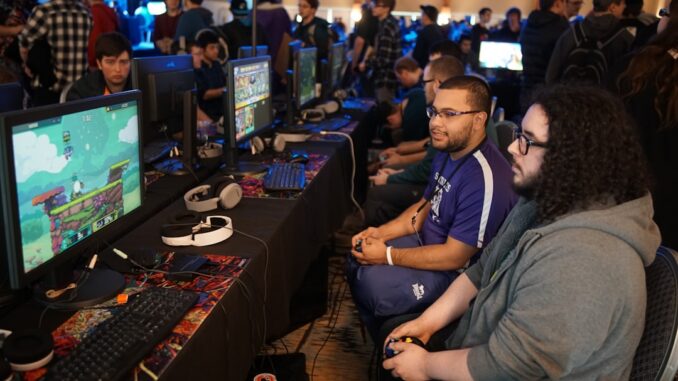group of people playing online games