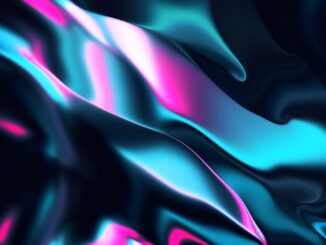 a blue and pink abstract background with wavy lines