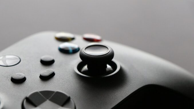 a close up of a video game controller