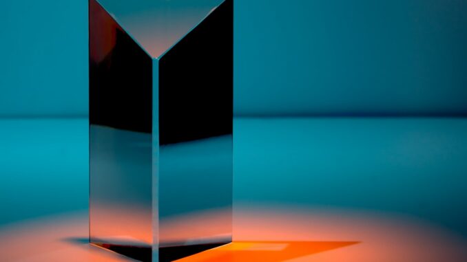 white and blue triangle illustration